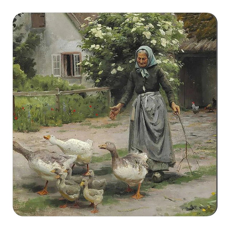  مگنت طرح پیر زن روستایی و غازها کد wmg1890