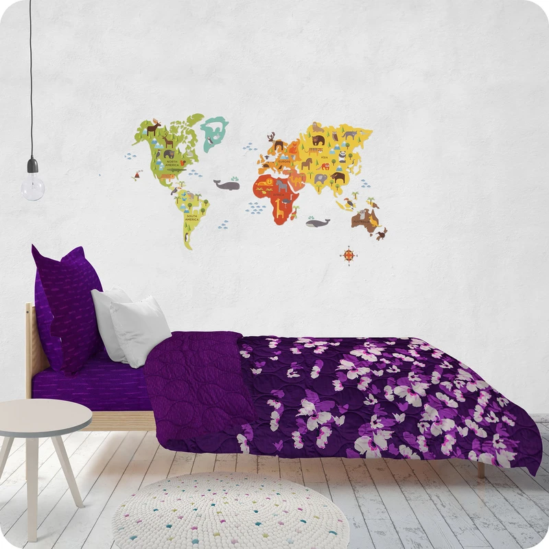 سرویس خواب بابل کارپت مدل تیسا طرح دیور یک نفره سه تکه 