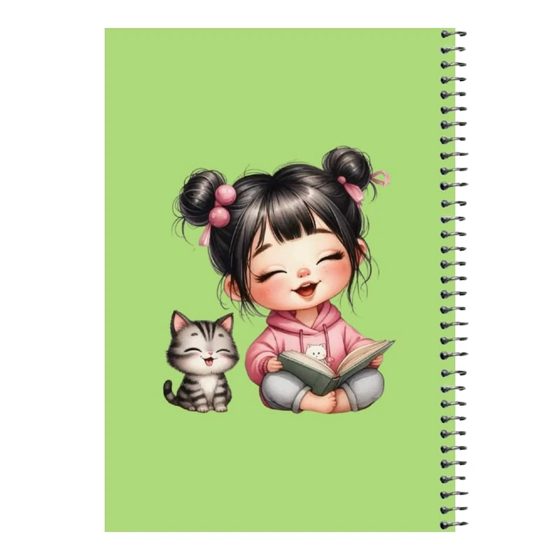 دفتر مشق 80 برگ اس جی مدل دخترک و گربه   