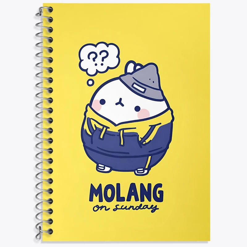 دفتر زبان 50 برگ خندالو مدل دو خط طرح مولانگ (Molang) کد N3724