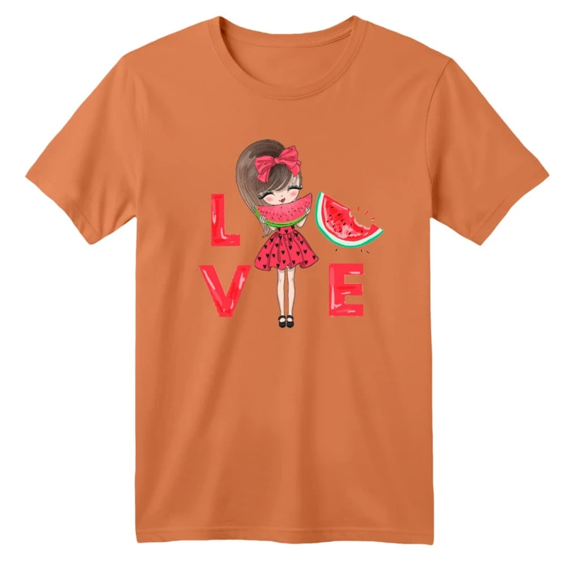 تی شرت آستین کوتاه بچگانه مدل دخترک یلدایی کد  17