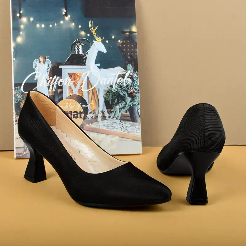 کفش زنانه مورتی مدل  ایزابلا ساتن کبریتی ALL .BK.2980