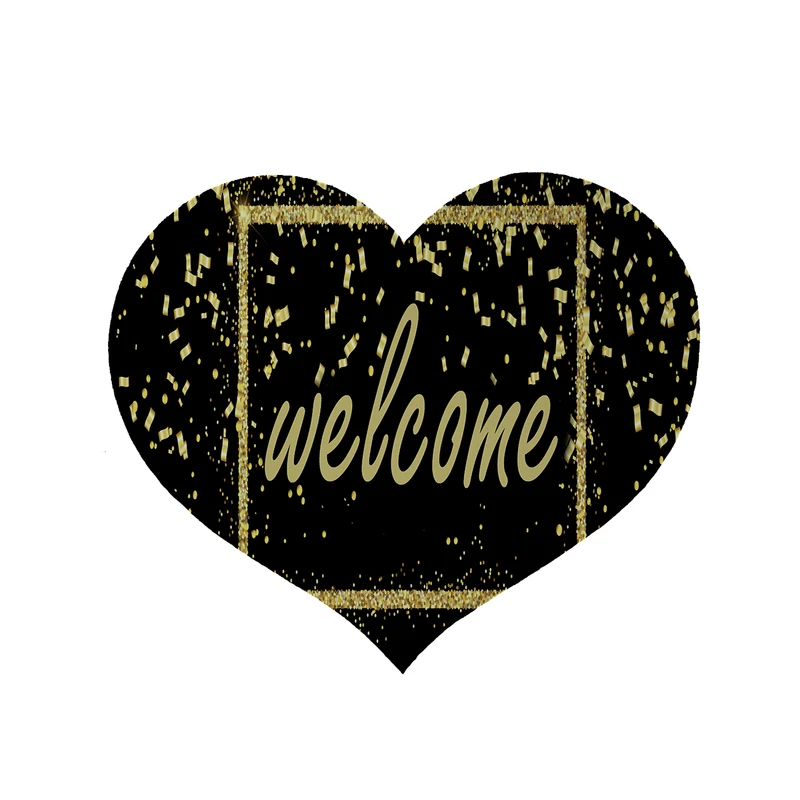   پادری مدل قلبی طرح Welcome کد 8364 سایز 90 × 90 سانتی‌متر