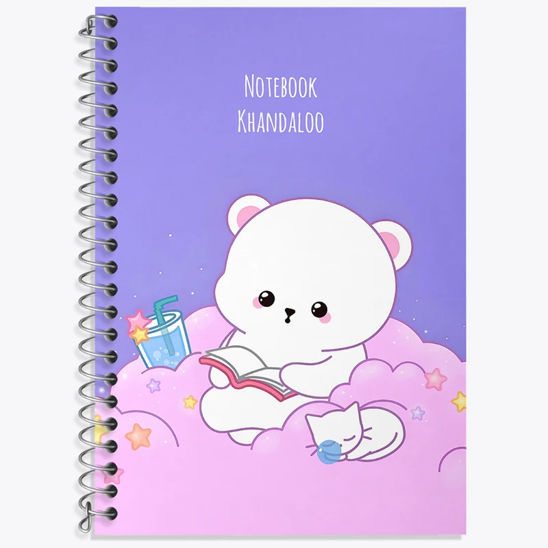 دفتر زبان 50 برگ خندالو مدل سه خط طرح خرس کیوت کد N3953