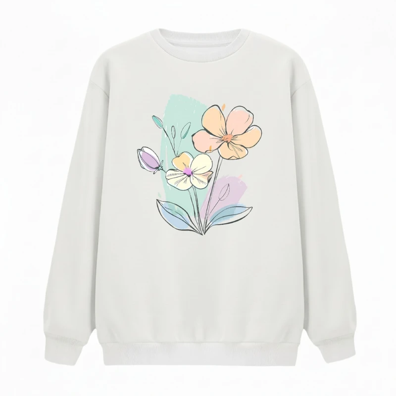 سویشرت زنانه مدل گل مینیمال 