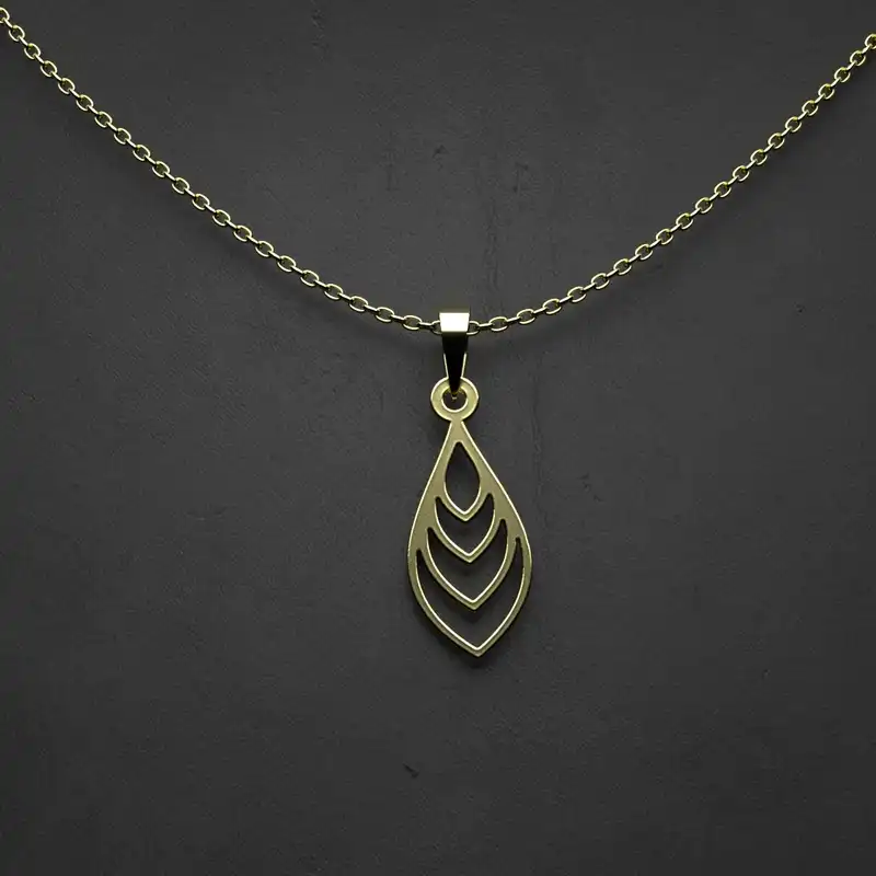 گردنبند طلا 18 عیار زنانه مدوپد مدل هندسی کد V2-1-1199