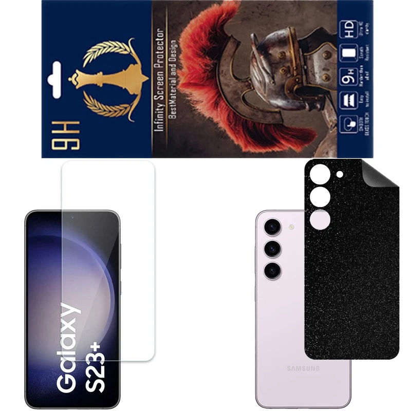 محافظ صفحه نمایش اینفینیتی مدل PRO مناسب برای گوشی موبایل سامسونگ GALAXY S23 PLUS به همراه برچسب پوششی