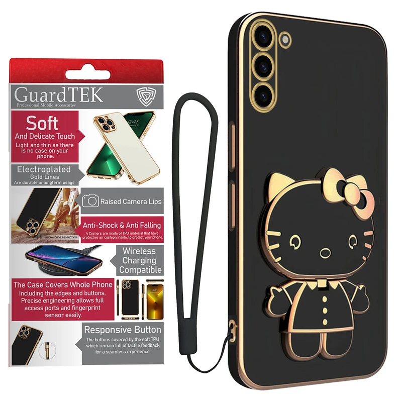 کاور گاردتک آساک مدل Kitty Strap مناسب برای گوشی موبایل سامسونگ Galaxy S23 به همراه بندآویز