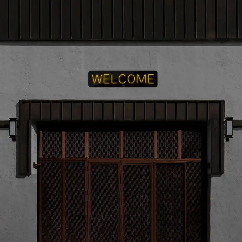 چراغ دیواری نئون دیزاین طرح Welcome-BL_YL