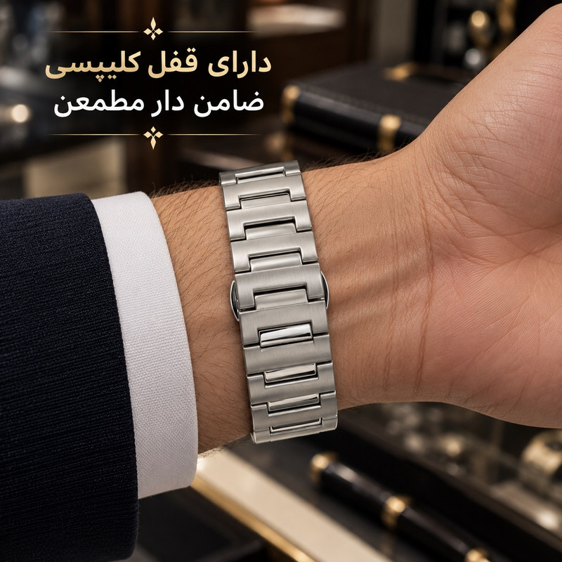 ساعت مچی عقربه‌ای کوارتز کلاسیک مردانه انزو مدل موتور ژاپن تقویم دار کد EC-618AEG