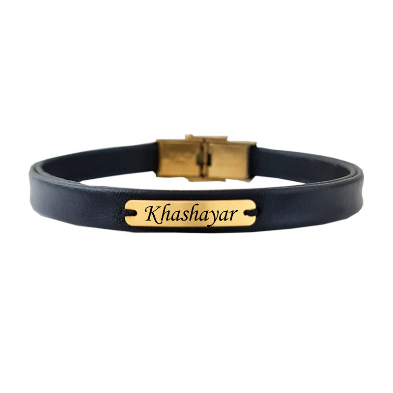 دستبند طلا 18 عیار مردانه لیردا مدل اسم خشایار