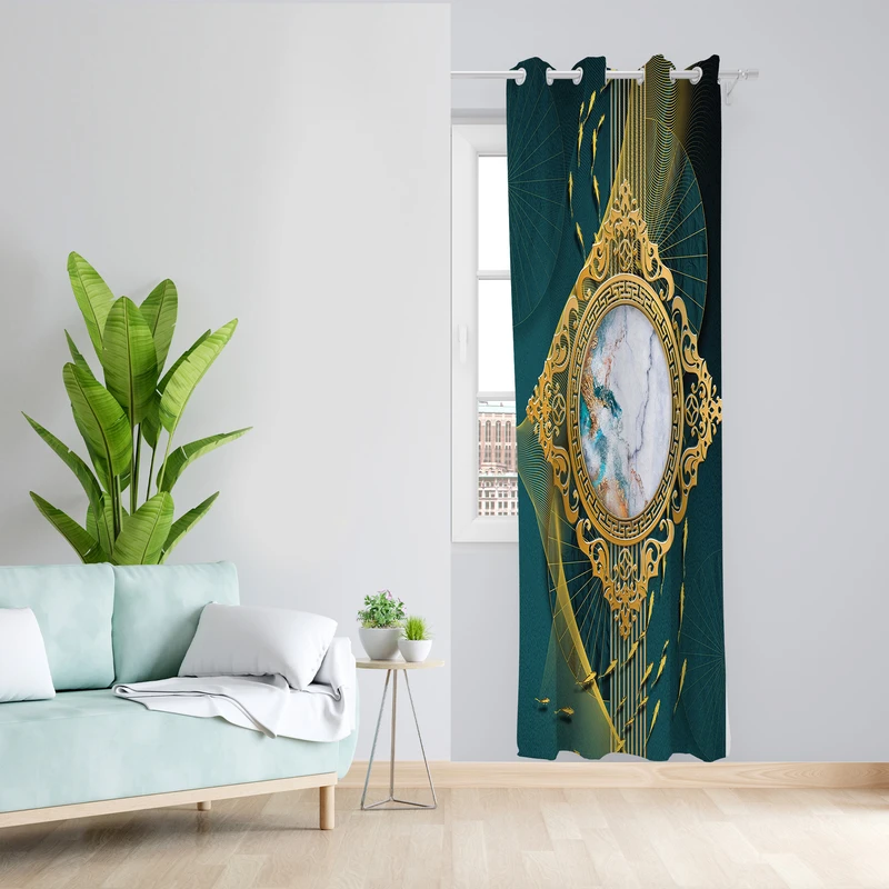 پرده طرح قاب مدل مخمل پانچی کد 2440 z سایز 140x200 سانتی متر