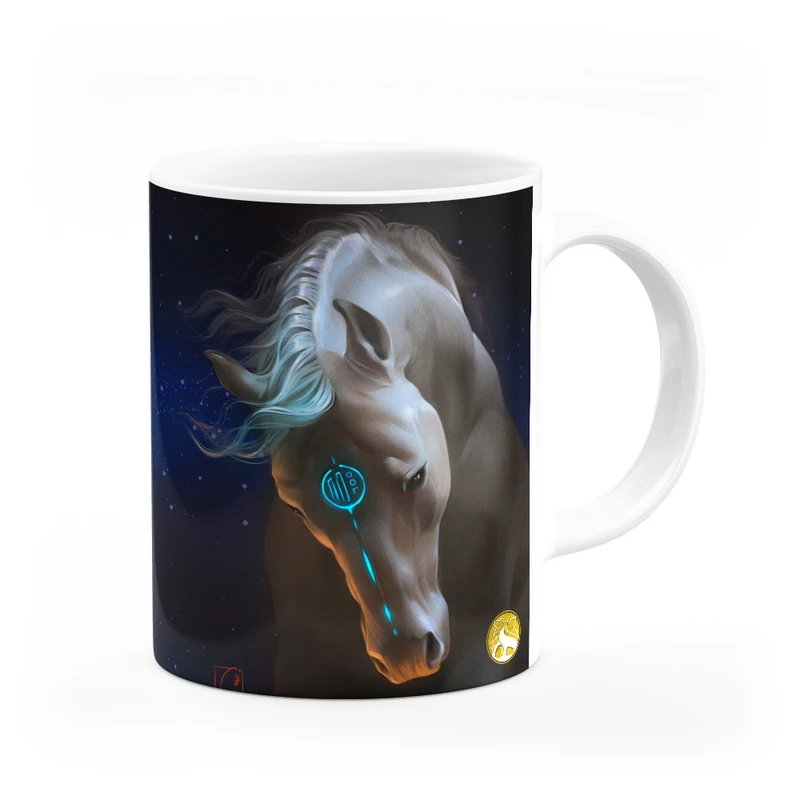 ماگ هومرو طرح گلکسی کهکشان اسب وحشی مدل MG8696