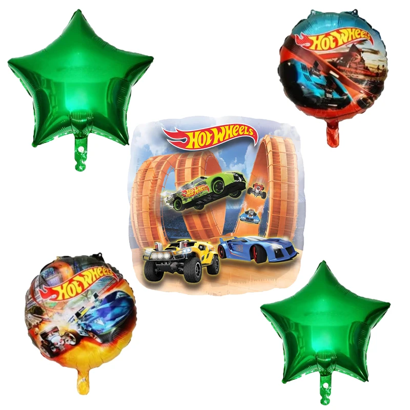 بادکنک فویلی طرح هات ویلز کد 976 مجموعه 5 عددی