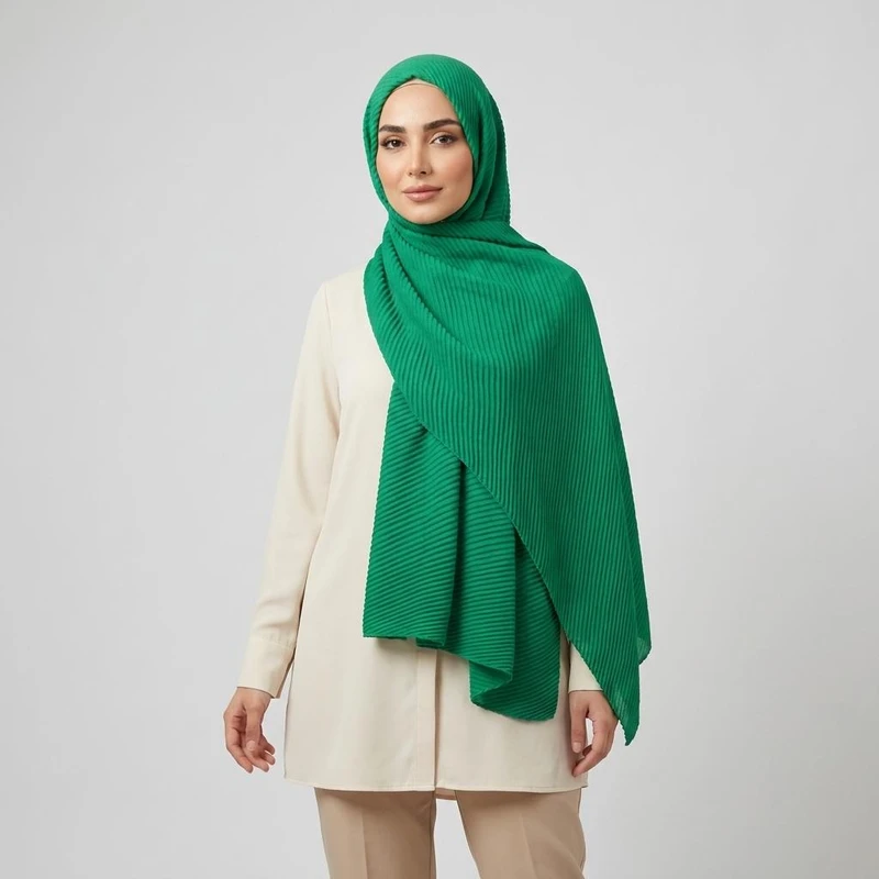 شال زنانه مدل پلیسه ساده کد 9500