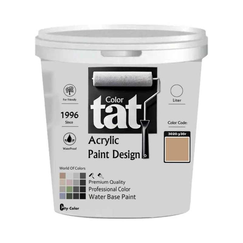 رنگ سفالی مات اکرولیک تات کد 3020-y30r حجم 4 لیتر