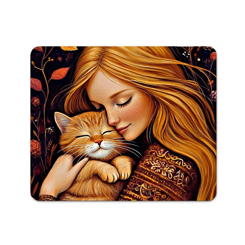 ماوس پد پاد آفرین مدل گربه طرح دخترانه کد P796 سایز 19*24 سانتی متر