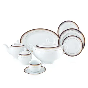 سرویس چینی 102 پارچه غذا خوری چینی زرین ایران سری ایتالیا اف مدل خاطره درجه عالی