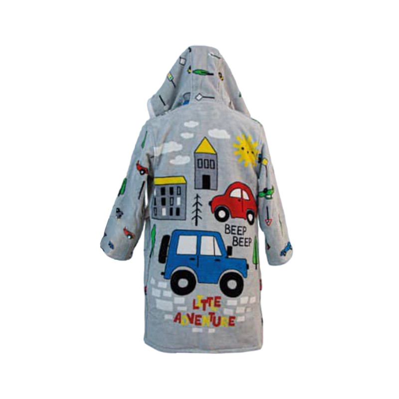 حوله پالتویی کودک پودایران مدل ترافیک سایز 100 سانتی‌متر