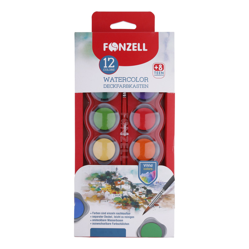 آبرنگ 12 رنگ فونزل مدل school