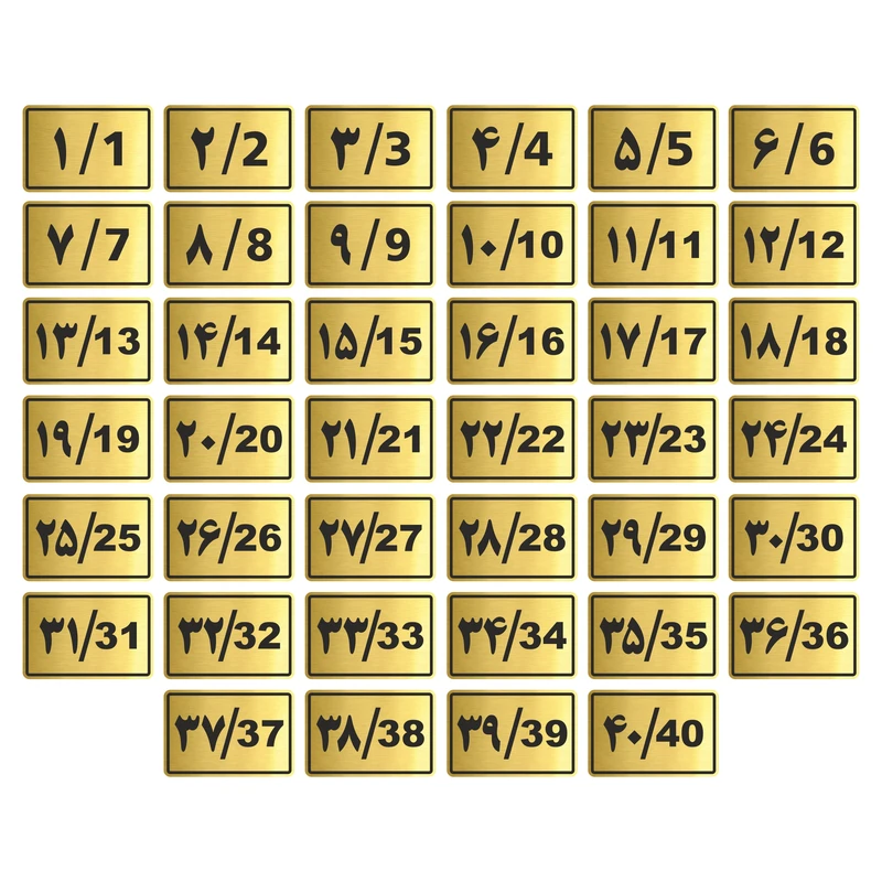 تابلو راهنما طرح پلاک اعداد مدل GNG940 مجموعه 40 عددی