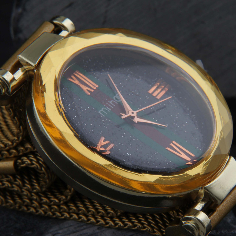 ساعت مچی عقربه ای زنانه مدل مدرن  بند استیل حصیری کد WHW_265