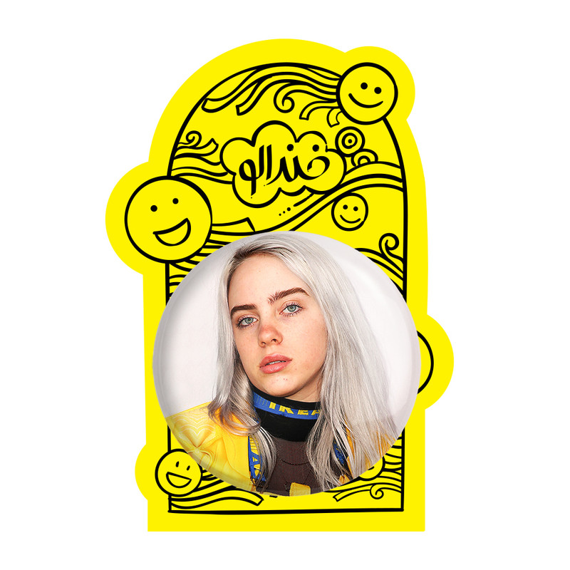 آینه جیبی خندالو مدل بیلی آیلیش Billie Eilish  کد 2800