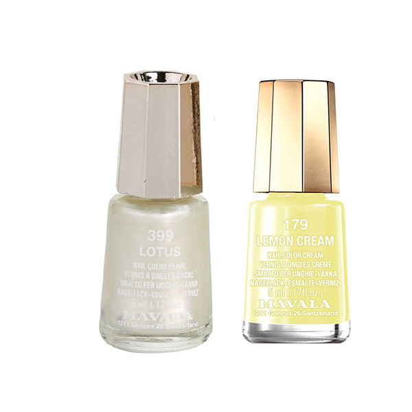 لاک ناخن ماوالا مدل  Lemon cream  شماره 179 به همراه لاک ناخن ماوالا مدل Lotus شماره 399