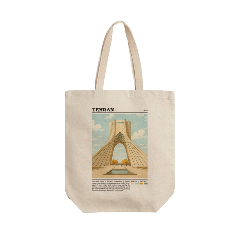 ساک خرید ترمه طراحان ایده مدل برج آزادی تهران کد map0808 - L