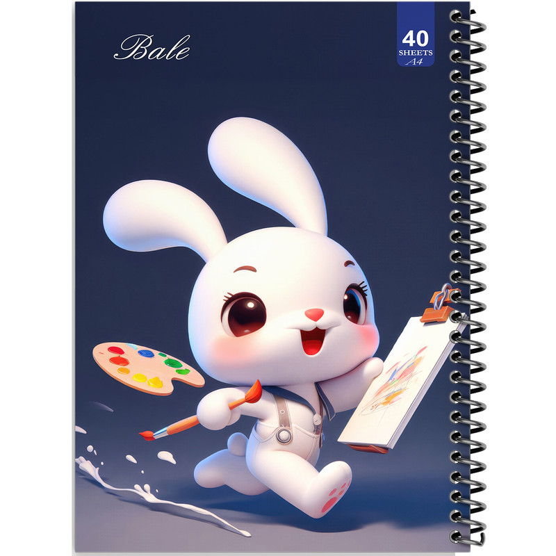 دفتر نقاشی 40 برگ انتشارات بله طرح خرگوش کوچولو نقاش کد A4-K266