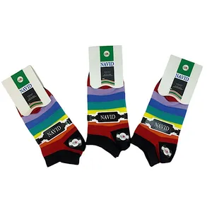 جوراب مدل اسپرت راه راه رنگی  بسته 3 عددی