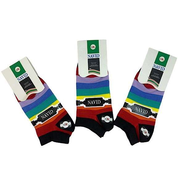 جوراب مدل مچی نخی راه راه بسته 3 عددی