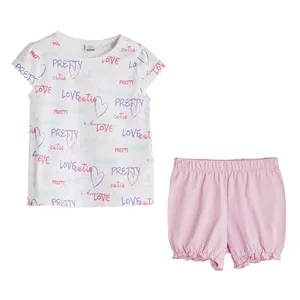 ست تی شرت و شلوارک دخترانه ال سی وایکیکی کد 215