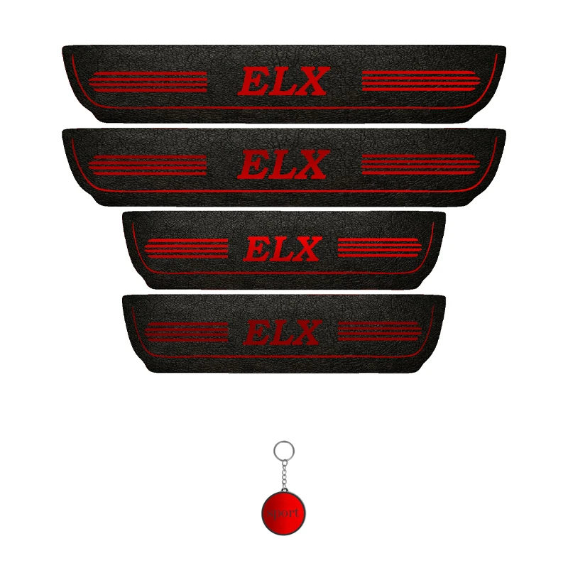 برچسب پارکابی خودرو لندمون کد LM251 MR طرح ELX مجموعه 4 عددی به همراه جا کلیدی