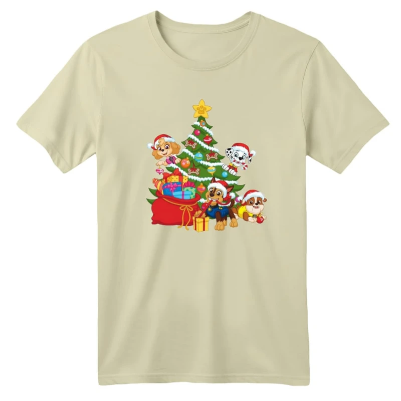 تی شرت آستین کوتاه بچگانه مدل سگ های نگهبان کریسمس