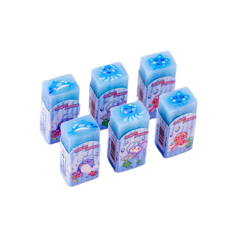 پاک کن مدل مغزدار دریایی طرح ماهی بسته 6 عددی