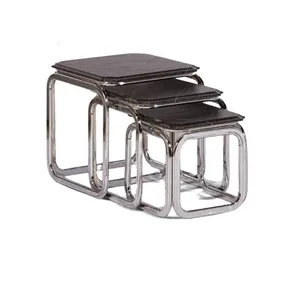 میز عسلی گالری چوب آشنایی مدل Sil-BL-654 بسته 3 عددی