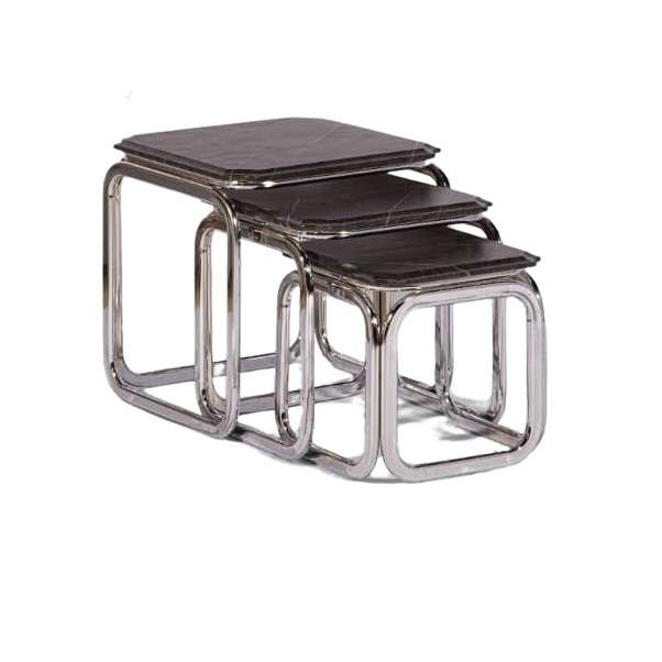 میز عسلی مدل Sil-BL-654 مجموعه 3 عددی