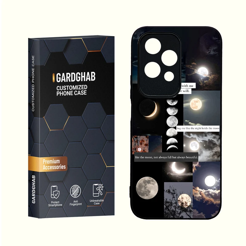 کاور گارد قاب مدل دورژله ای پشت گلس کهکشان مناسب برای گوشی موبایل آنر 200Lite 5G