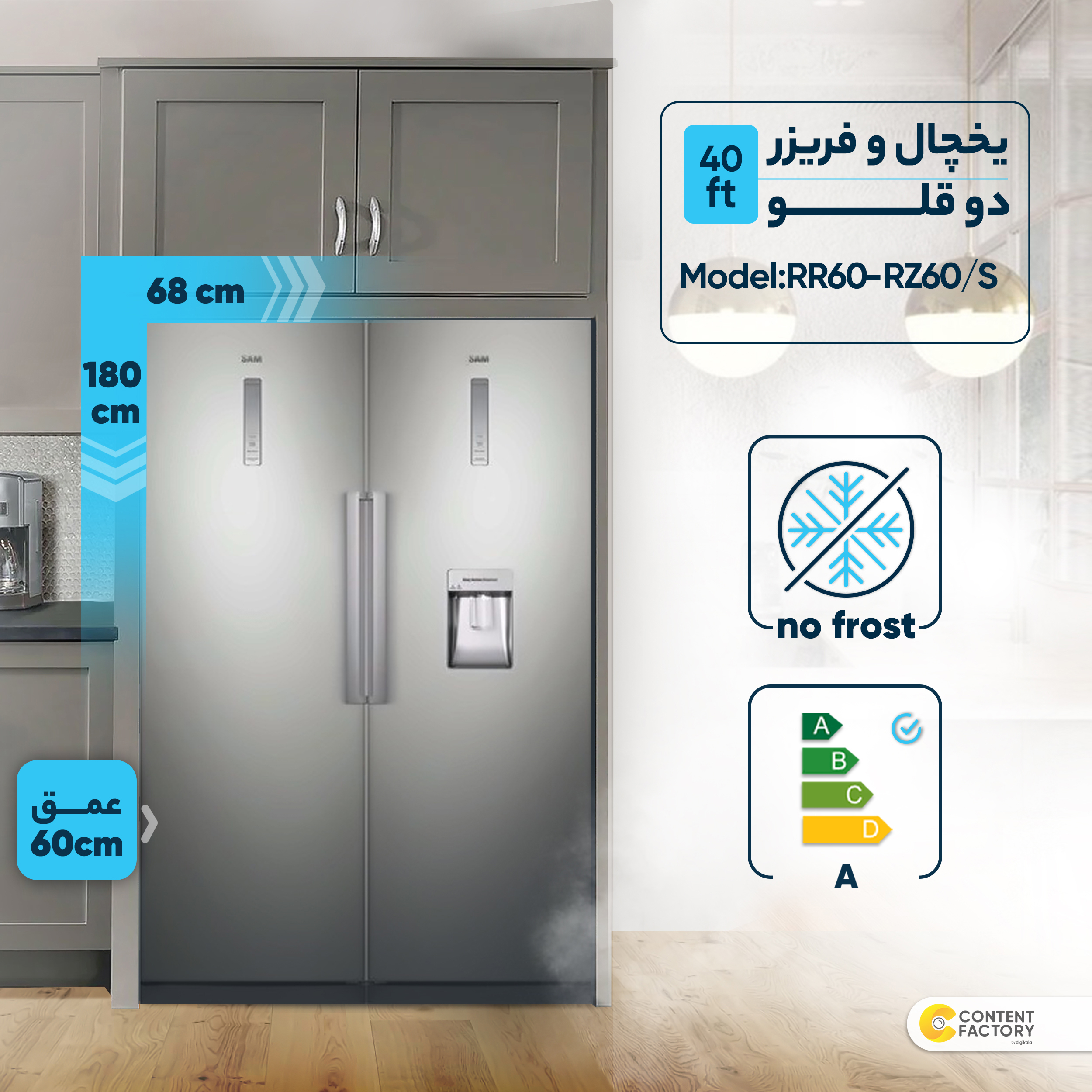 یخچال و فریزر دوقلو 40 فوت سام مدل RR60-RZ60/S