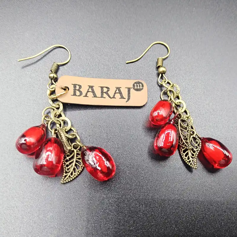 گوشواره زنانه باراج من مدل دانه انار