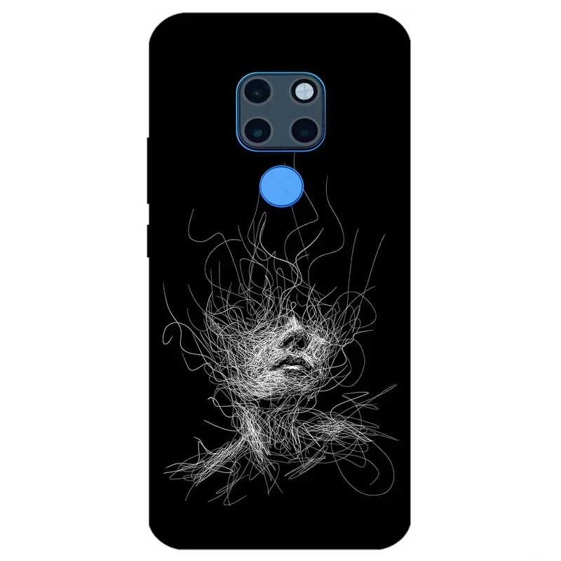 کاور مگافون طرح اسکچ صورت مدل 7423 مناسب برای گوشی موبایل هوآوی Mate 20