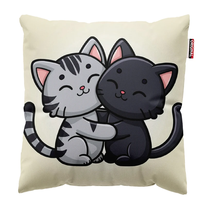 کوسن پاد آفرین مدل گربه های بامزه کد 515 سایز 30*30 سانتی متر