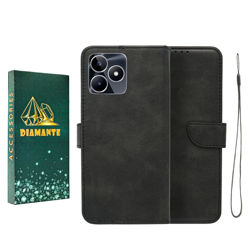 کیف کلاسوری دیامانته مدل gn مناسب برای گوشی موبایل ریلمی C53 به همراه بندآویز