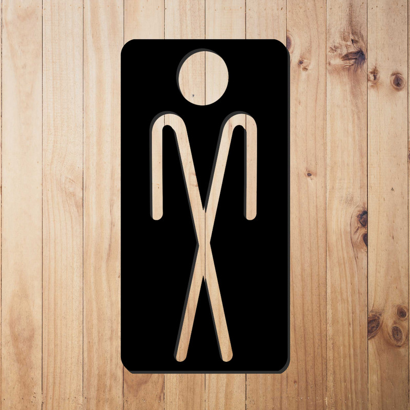 تابلو نشانگر آژنگ طرح سرویس بهداشتی مردانه کد I-M-W051