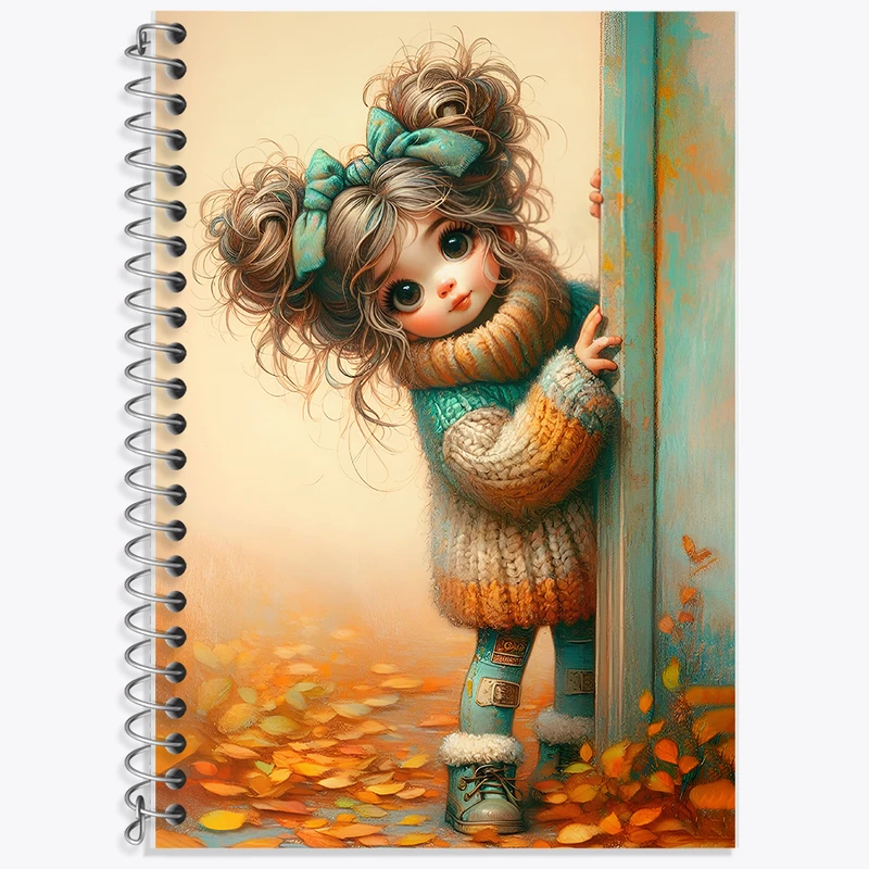 دفتر زبان 50 برگ خندالو مدل دو خط طرح دخترانه کد F5538