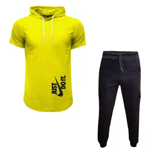 ست تی شرت کلاهدار و شلوار مردانه مدل JUST کد 5590