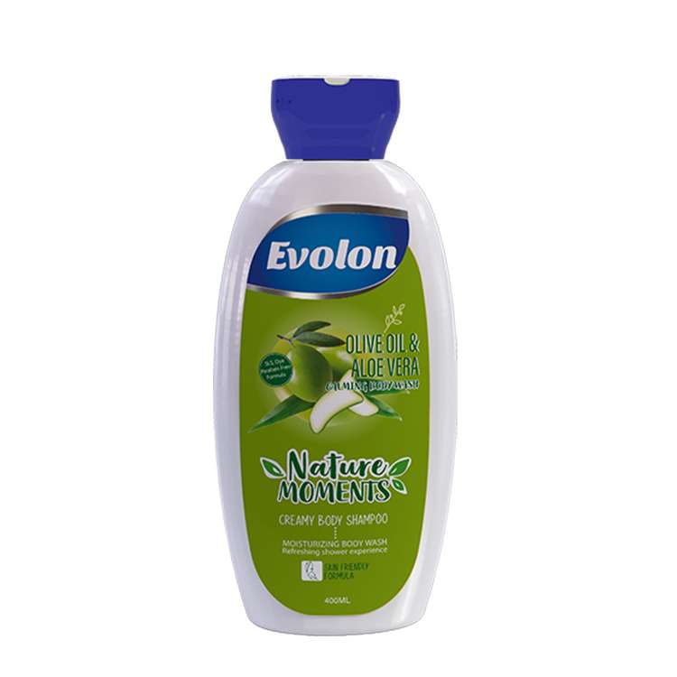 شامپو بدن ایولون مدل aloevera & olive oil حجم 400 میلی لیتر