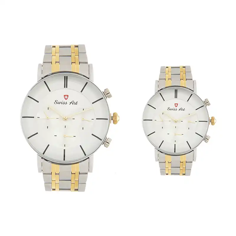 ست ساعت مچی عقربه ای زنانه و مردانه سوئیس آرت مدل 08-920007