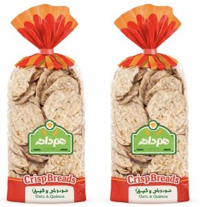 نان خشک چیپسی حاوی کینوا و جو دوسر هم دانه - 230 گرم بسته 2 عددی